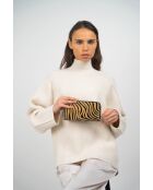 Portefeuille en Cuir edge motif zebre camel - 20x11x3,5 cm