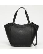 Dana Schwarze Lederhandtasche - 39x23x12 cm