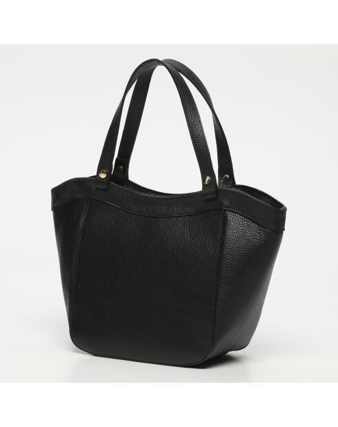 Dana Schwarze Lederhandtasche - 39x23x12 cm