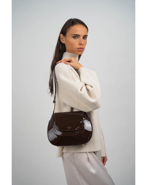 Wayne bruine leren schoudertas - 22x22x7 cm