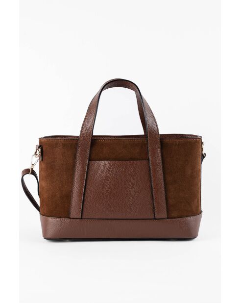 Belly Camel Handtasche aus Veloursleder, 35 x 21 x 12 cm