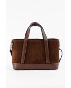 Belly Camel Handtasche aus Veloursleder, 35 x 21 x 12 cm