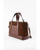 Belly Camel Handtasche aus Veloursleder, 35 x 21 x 12 cm