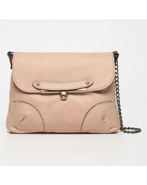 Sac bandoulière en Cuir Diago nude - 26x20x1 cm