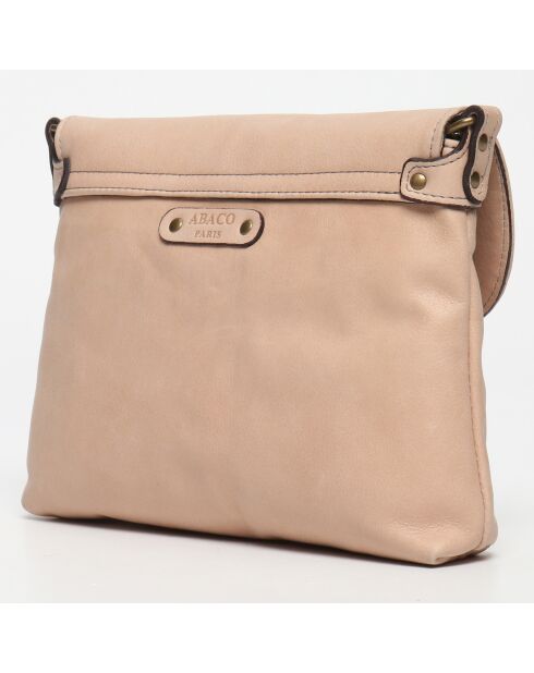 Sac bandoulière en Cuir Diago nude - 26x20x1 cm