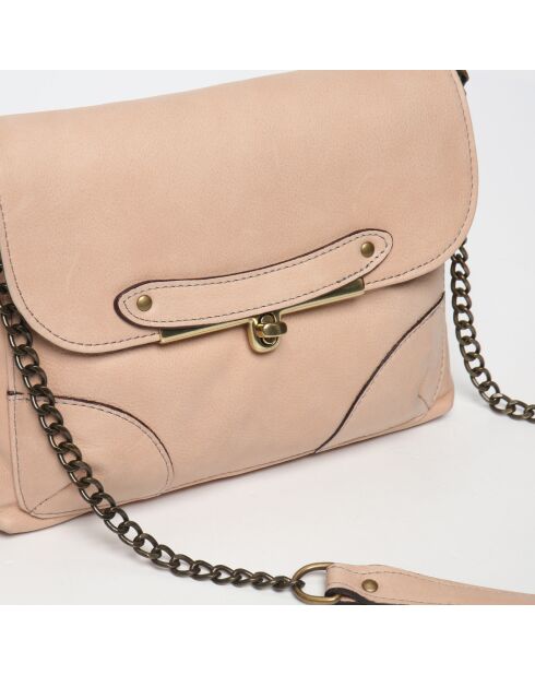 Sac bandoulière en Cuir Diago nude - 26x20x1 cm