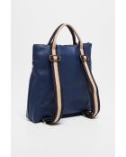 Sac à dos en Cuir Gao Dollaro Bleu Marine - 37,5x9x37 cm