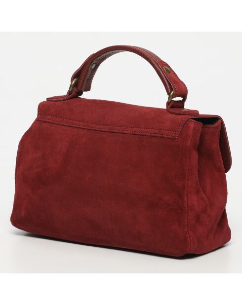 Louis bordeauxrode fluwelen leren schoudertas - 28x20x9 cm