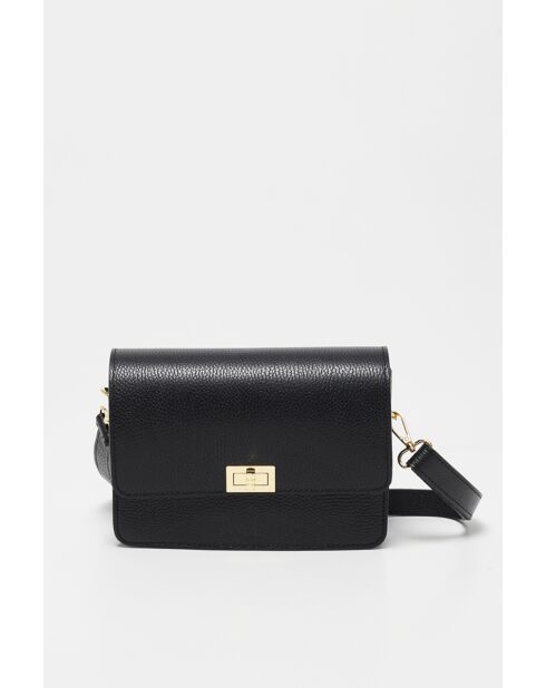 Bolso de hombro de piel Gaya negro - 22,5 x 16,5 x 6,5 cm