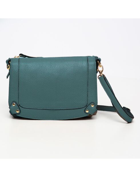Bolso de hombro Bayne de piel verde - 22,5x16x3,5 cm