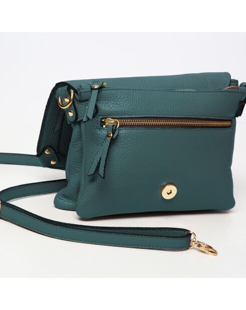Bolso de hombro Bayne de piel verde - 22,5x16x3,5 cm