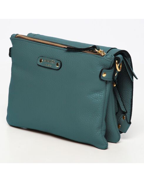 Bolso de hombro Bayne de piel verde - 22,5x16x3,5 cm