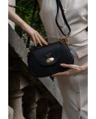 Black Fae leren schoudertas - 26x18x9 cm