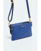 Borsa a tracolla Joe in pelle blu - 20x12,5x3 cm