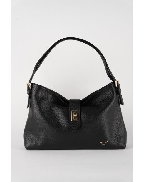 Ellad Schultertasche aus schwarzem Leder - 25x29x9 cm