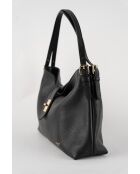 Ellad Schultertasche aus schwarzem Leder - 25x29x9 cm