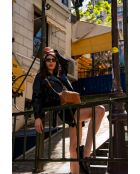 Sac bandoulière en Cuir Cléo Camel - 13x19x8 cm