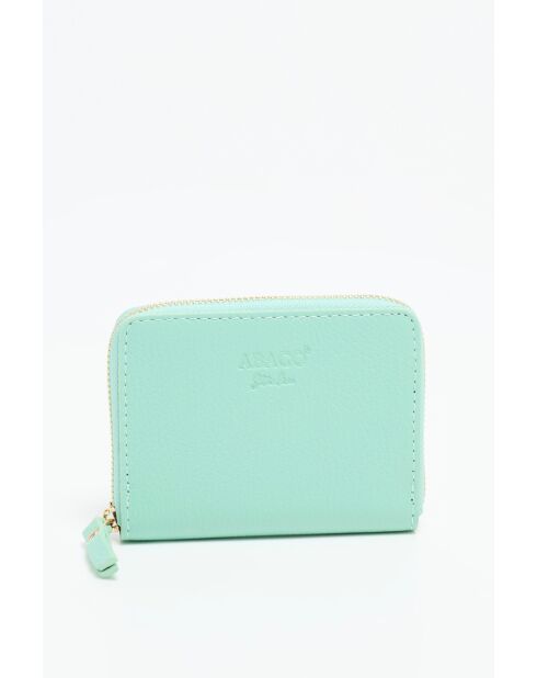 Mini-Portemonnaie aus Gali-Leder in Aquagrün - 12x10 cm