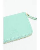 Mini-Portemonnaie aus Gali-Leder in Aquagrün - 12x10 cm