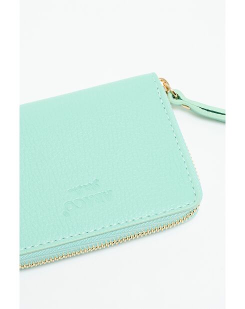Mini-Portemonnaie aus Gali-Leder in Aquagrün - 12x10 cm