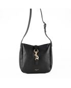 Bandolera de piel lex negra - 21x22x8 cm