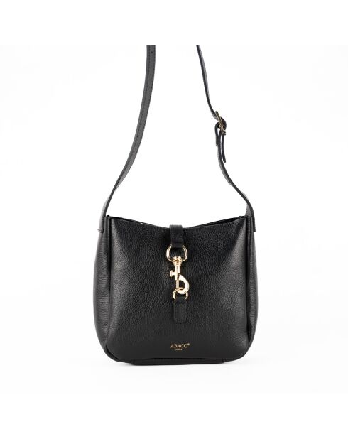 Bandolera de piel lex negra - 21x22x8 cm