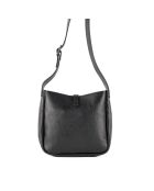 Bandolera de piel lex negra - 21x22x8 cm