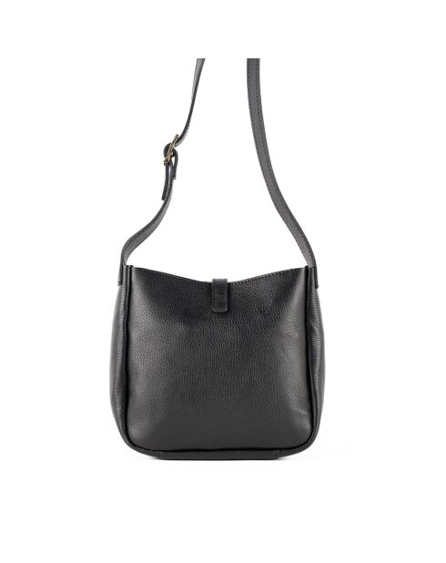 Bandolera de piel lex negra - 21x22x8 cm