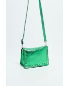 Sac bandoulière en Cuir iris vert - 20x16x10.5 cm