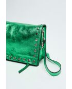 Sac bandoulière en Cuir iris vert - 20x16x10.5 cm