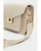 Gebroken witte amberkleurige crocos leren schoudertas - 23x15,5x6 cm