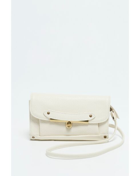 Simone leren schoudertas gebroken wit - 20x13 cm