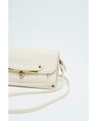 Simone leren schoudertas gebroken wit - 20x13 cm