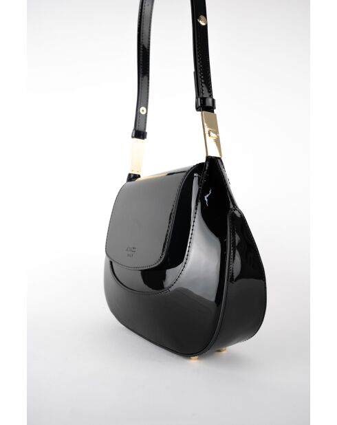 Wayne schwarze Schultertasche aus Leder - 22x22x7 cm