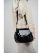 Wayne schwarze Schultertasche aus Leder - 22x22x7 cm