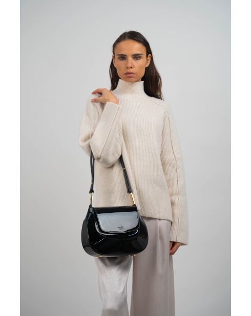 Wayne schwarze Schultertasche aus Leder - 22x22x7 cm