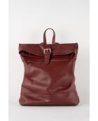 Burgunderfarbener Nash-Lederrucksack - 39x35x9 cm