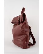 Burgunderfarbener Nash-Lederrucksack - 39x35x9 cm