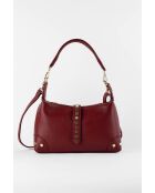 Sac porté épaule en Cuir Jim Bordeaux - 26x17x7 cm