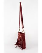 Nox Schultertasche aus Veloursleder in Burgunderrot, 22 x 28 x 2 cm