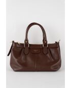 Jett Mokka-Lederhandtasche - 22x33x11 cm