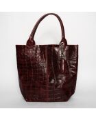 Sac à main en Cuir Star Bordeaux - 42x33x18 cm