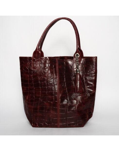Sac à main en Cuir Star Bordeaux - 42x33x18 cm