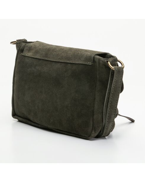 Katya Schultertasche aus Samtleder in Petrolgrün, 24 x 18 x 7,5 cm