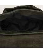 Katya Schultertasche aus Samtleder in Petrolgrün, 24 x 18 x 7,5 cm