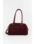Bolso de hombro Drew Bordeaux de piel aterciopelada, 28 x 19 x 9 cm