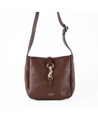 Bandolera Lex de piel moca - 21x22x8 cm