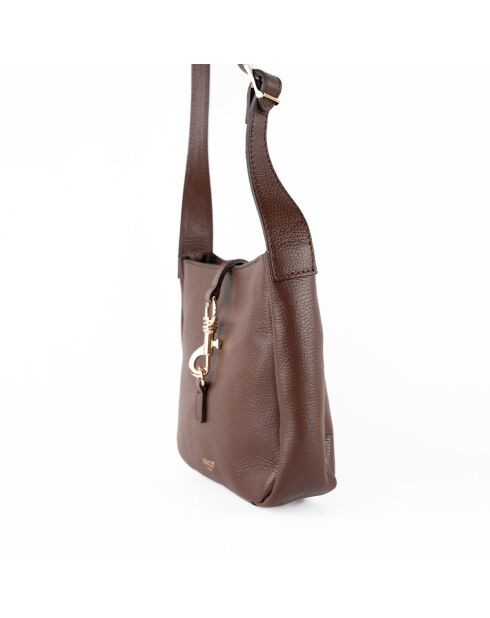 Bandolera Lex de piel moca - 21x22x8 cm