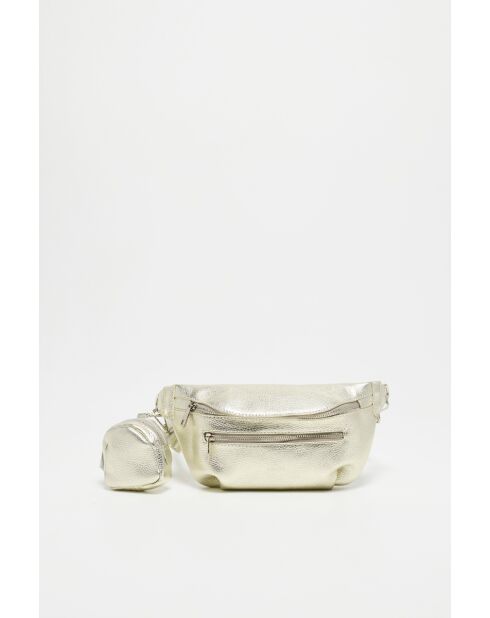 Marsupio in pelle Tena dorata - 31x14x4,5 cm