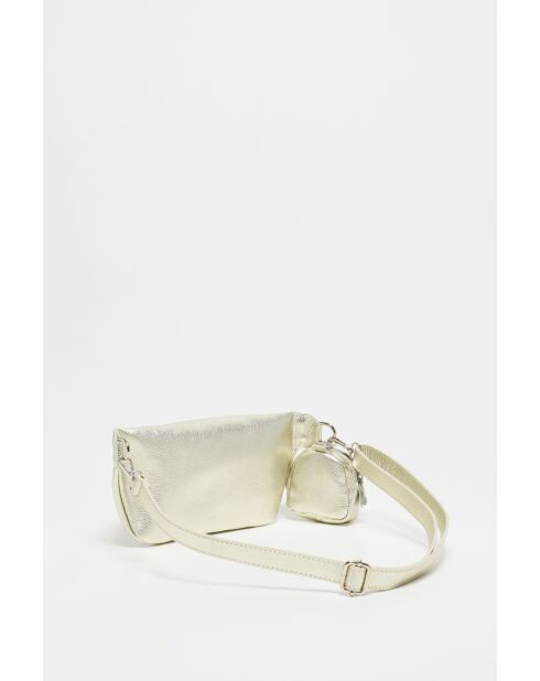 Marsupio in pelle Tena dorata - 31x14x4,5 cm